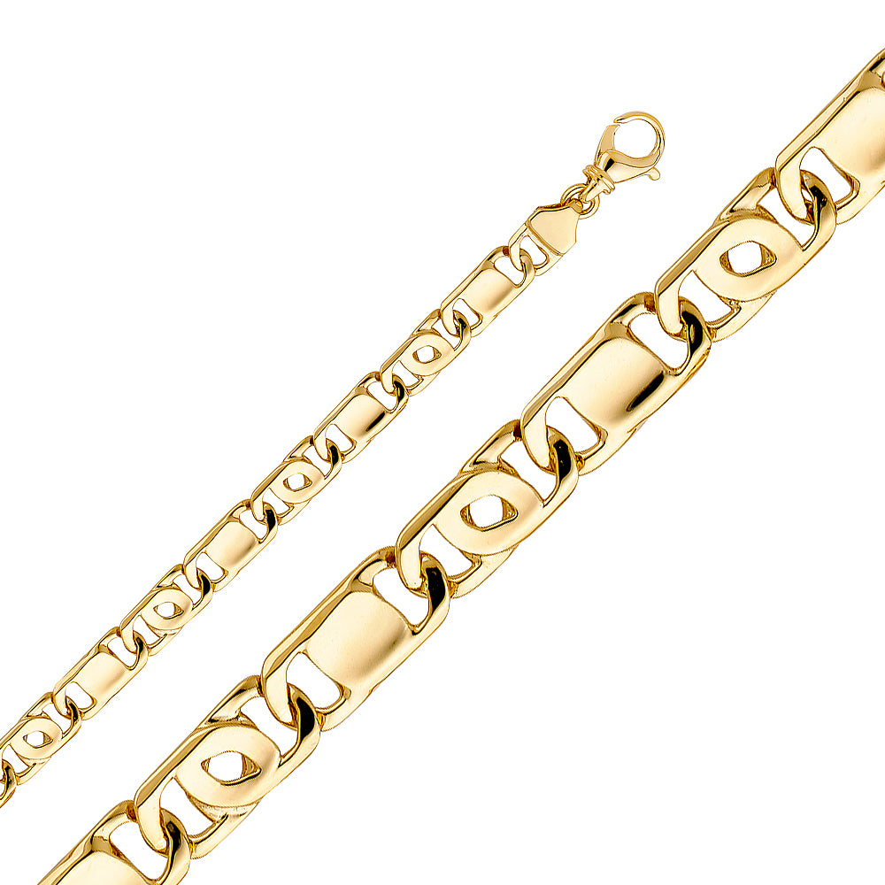14k Gold 8.4mm Handmade Tiger Eye Chain - Model CH-0504