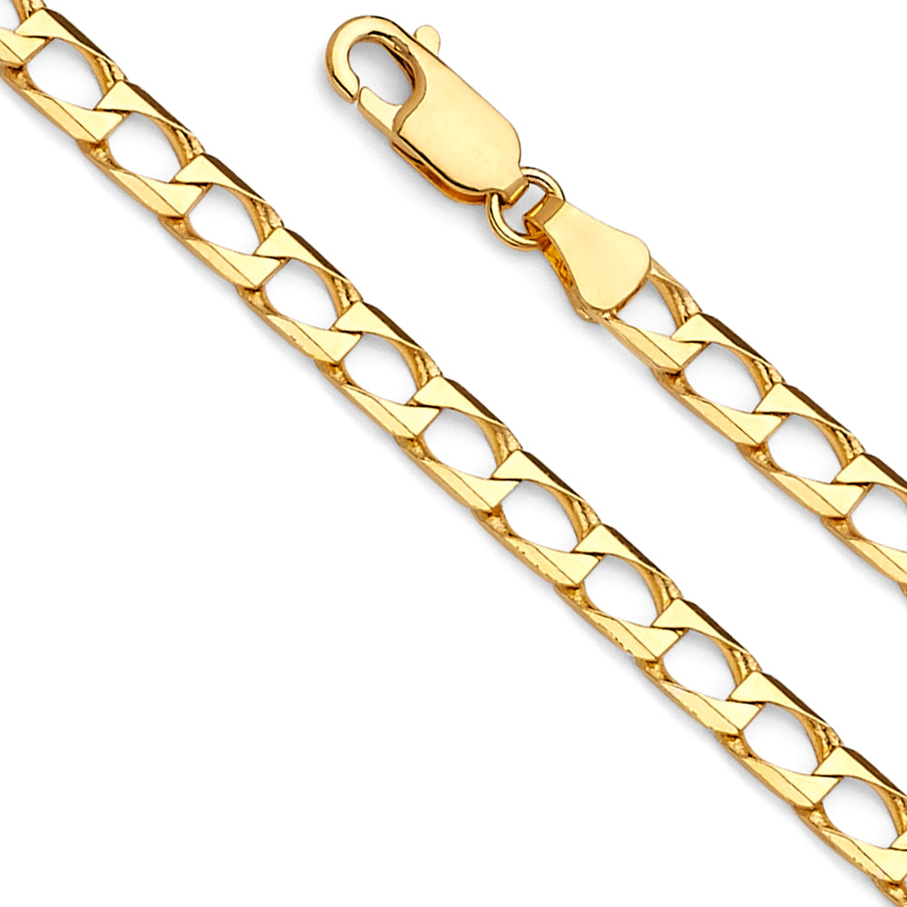 14k 4.1mm Square Curb Chain Bracelet 8 Inch - Model CH-0511 - Charlie & Co. Jewelry