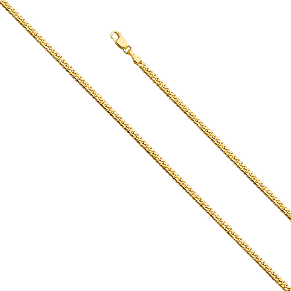 14k Gold 2.6mm Solid Miami Cuban 7.5 Inch Bracelet - Model CH-0521