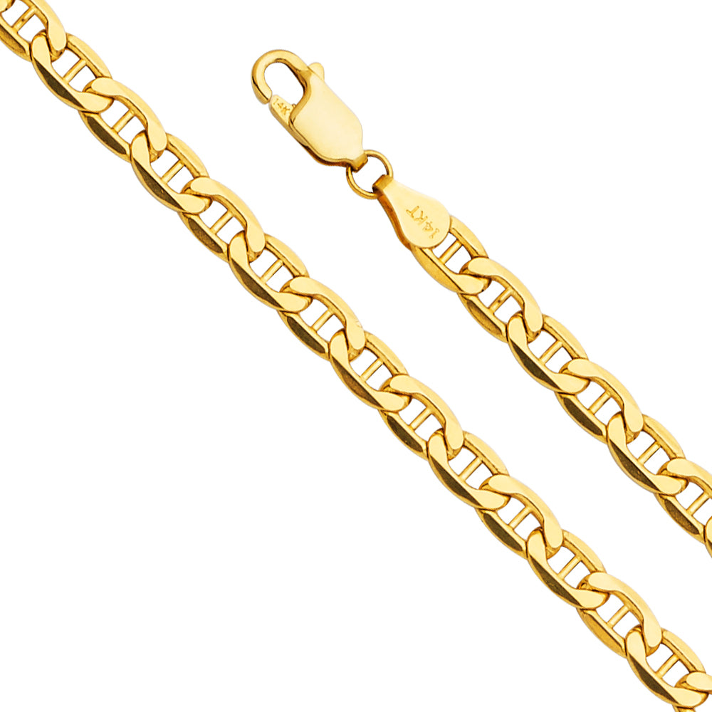 14k Gold 4.7mm Hollow Mariner Bevel Chain - Model CH-0534