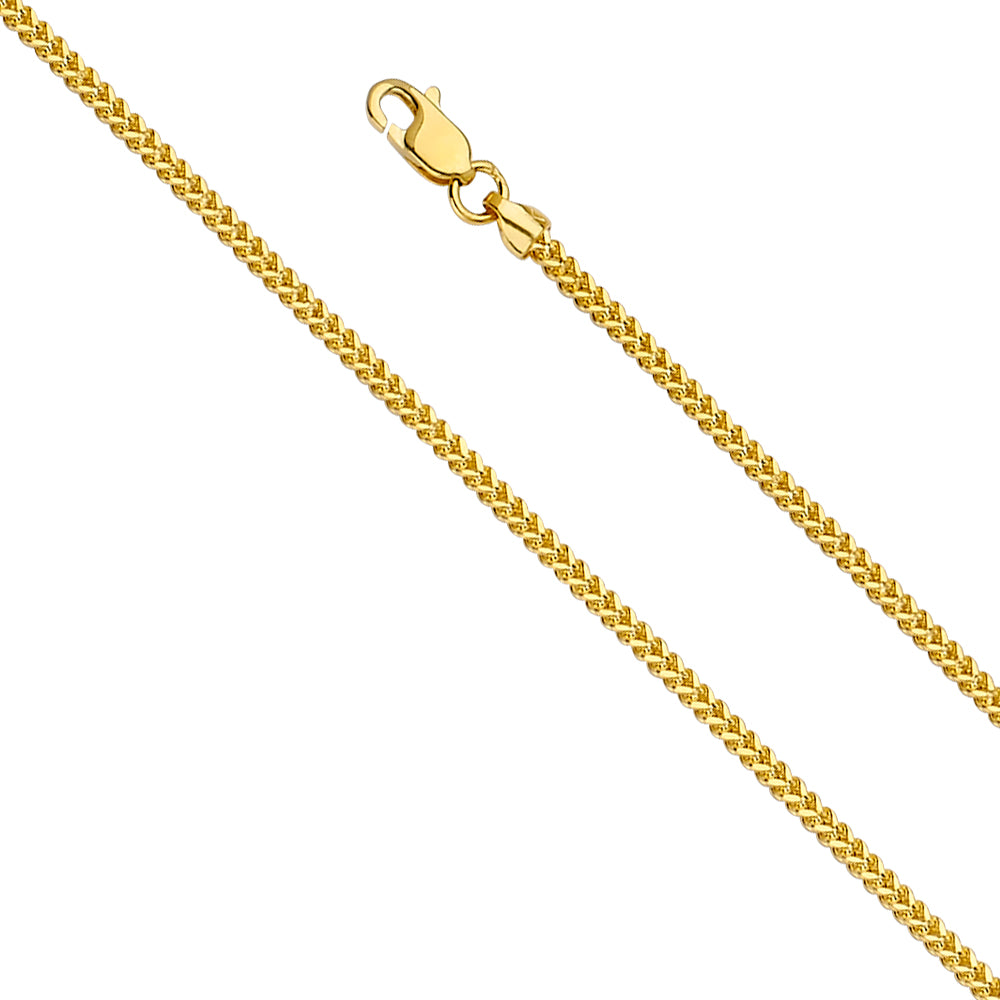 14k Gold 1.6mm Hollow Square Franco Chain - Model CH-0536
