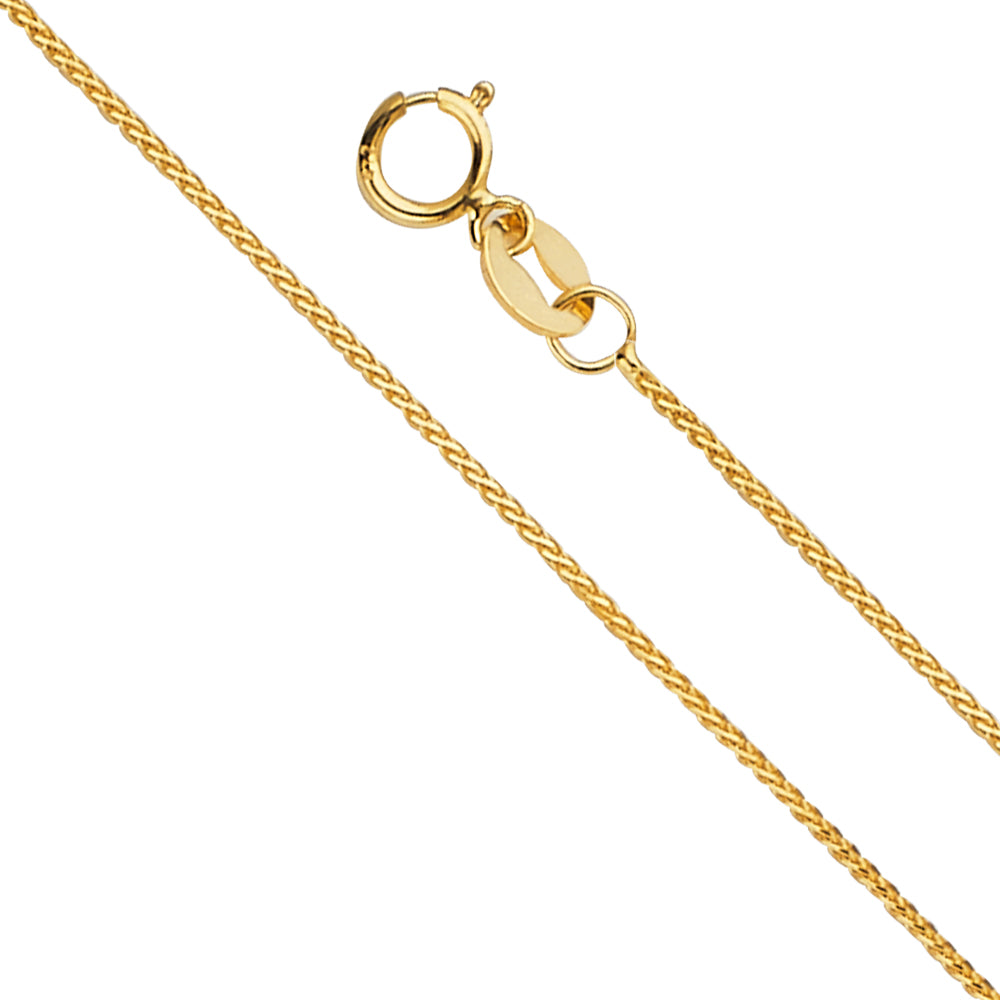 14k Gold 0.8mm Diamond-Cut Round Wheat Chain - Model CH-0546