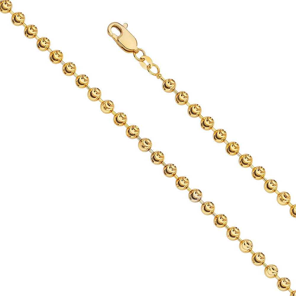 14k 4.0mm Moon-cut Bead Chain - Model CH-0549 - Charlie & Co. Jewelry