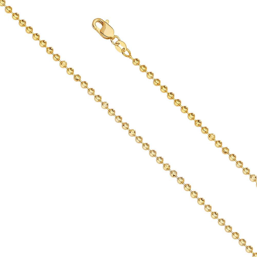 14k 2.5mm Moon-cut Bead Chain - Model CH-0551 - Charlie & Co. Jewelry