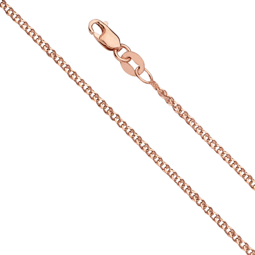 14k Rose Gold 1.5mm Flat Wheat Chain - Model CH-0552