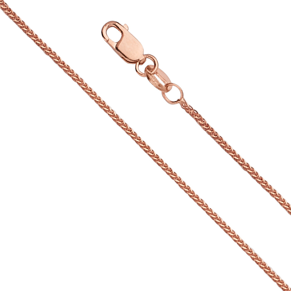 14k Pink Gold 0.8mm Sq Dc Wheat Chain - Model CH-0553