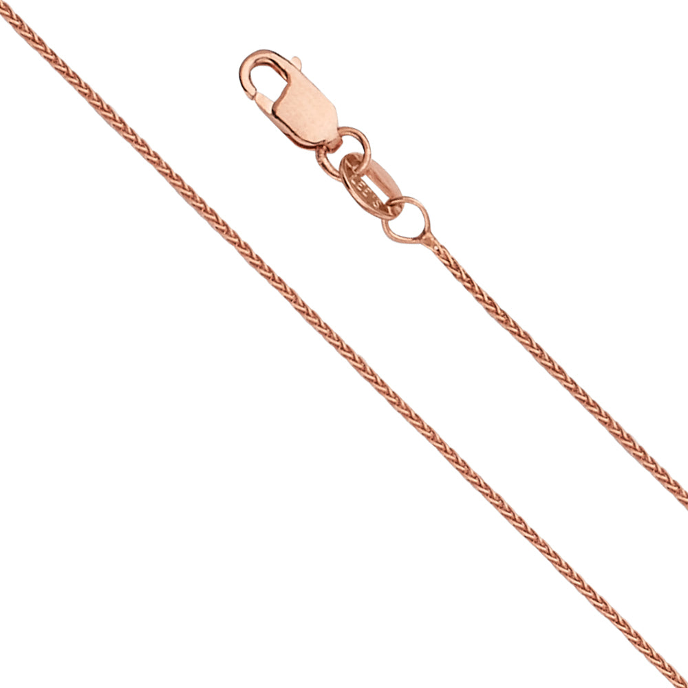 14k Pink Gold 0.9mm Round Wheat Chain - Model CH-0554