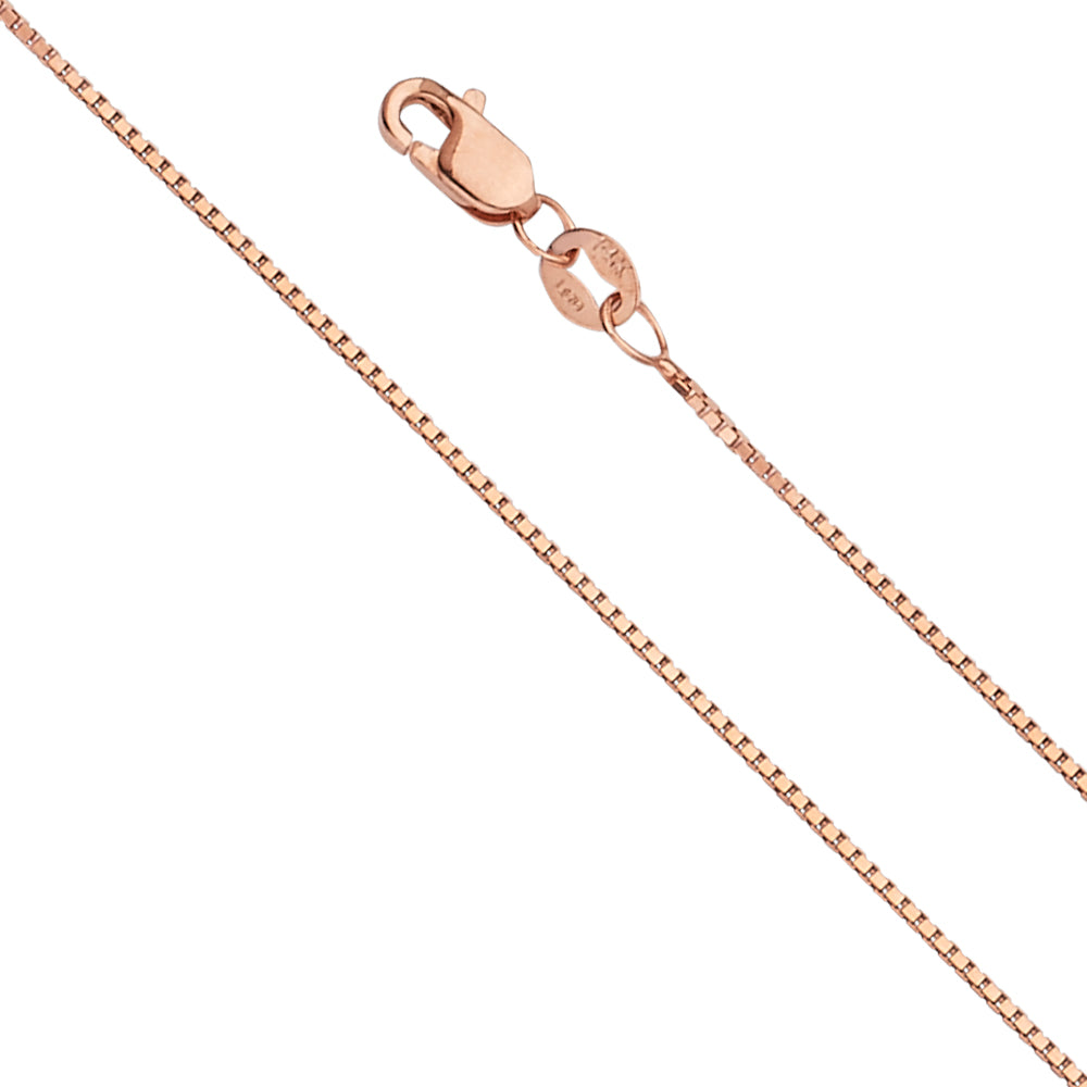 14k Pink Gold 0.8mm Box Chain - Model CH-0556