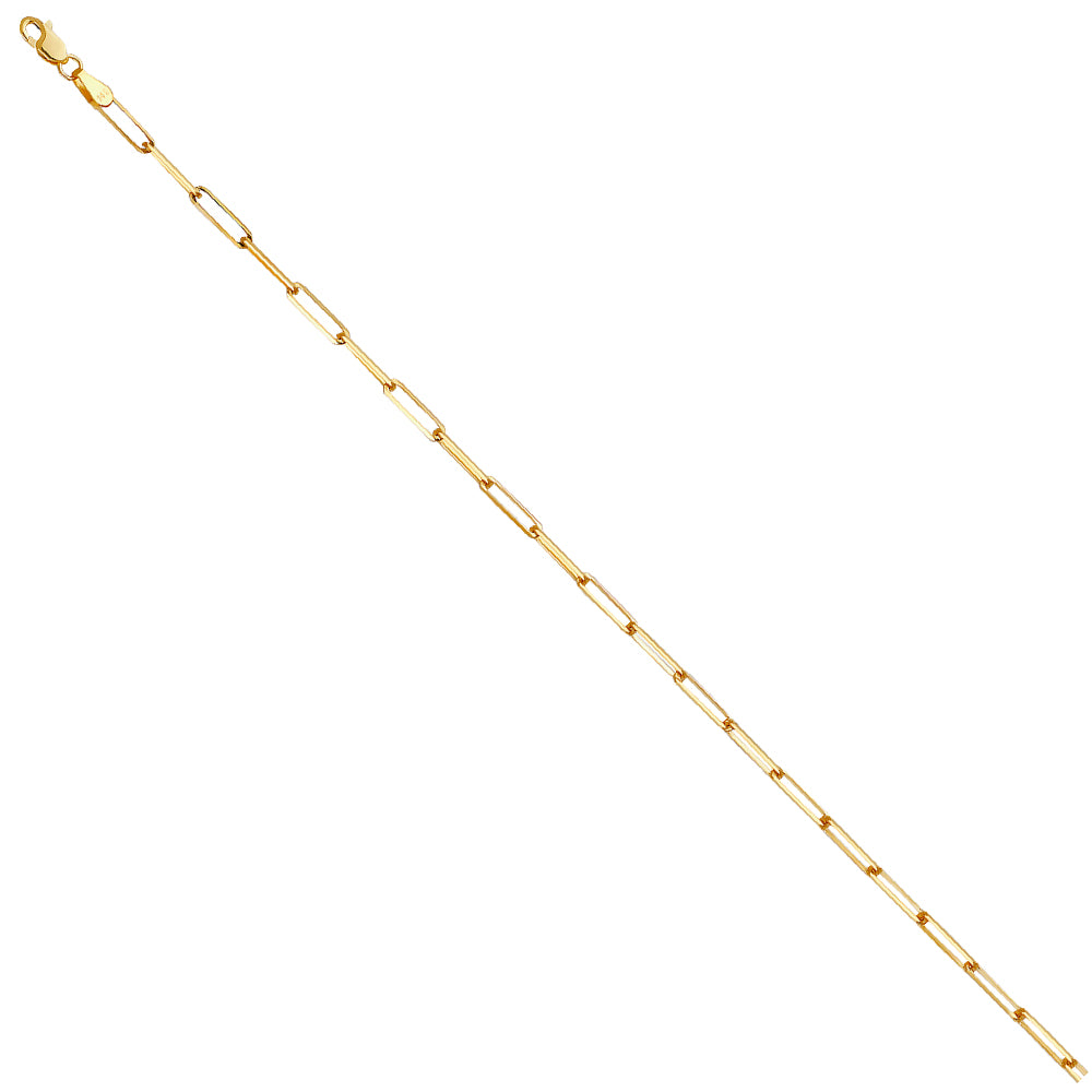 14k 2.7mm Triangle Dc Paperclip Chain Bracelet 7.5 Inch - Model CH-0570 - Charlie & Co. Jewelry