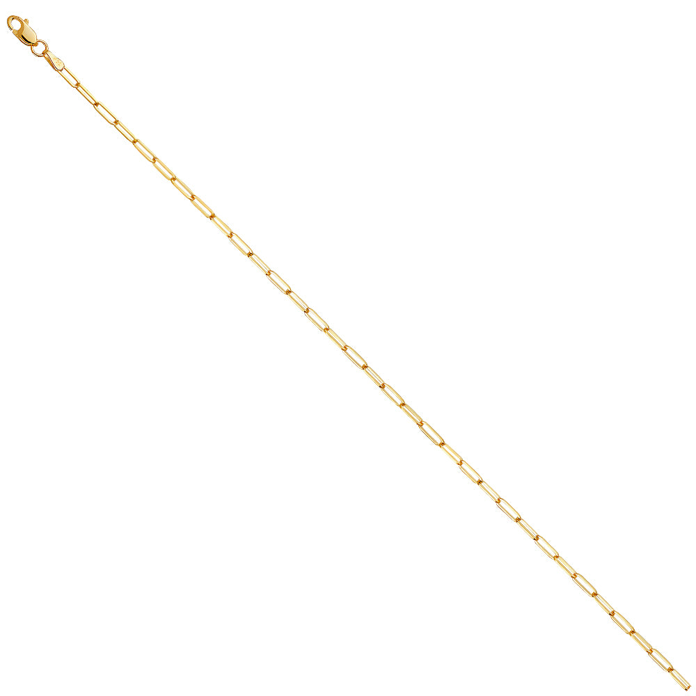 14k 2.0mm Solid Square Paperclip Chain - Model CH-0580 - Charlie & Co. Jewelry