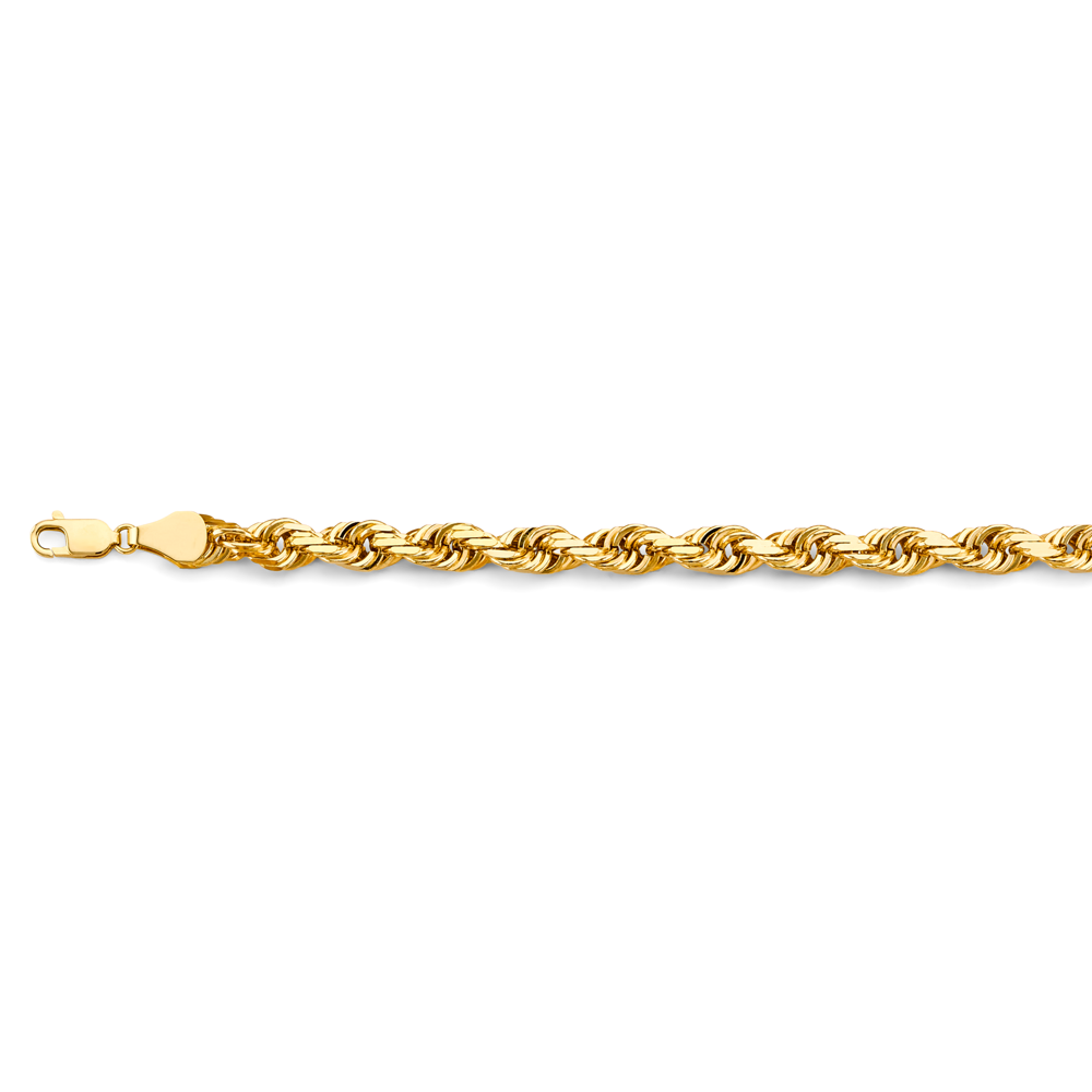 14k Solid 7.8mm Rope Chain Bracelet - Model CH-0582 - Charlie & Co. Jewelry