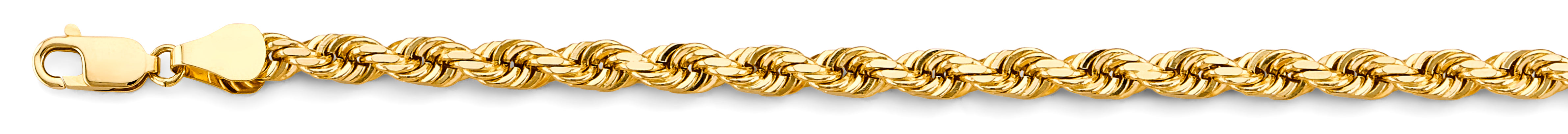 14k Solid 6.4mm Rope Chain Bracelet 8.5 Inch - Model CH-0583 - Charlie & Co. Jewelry