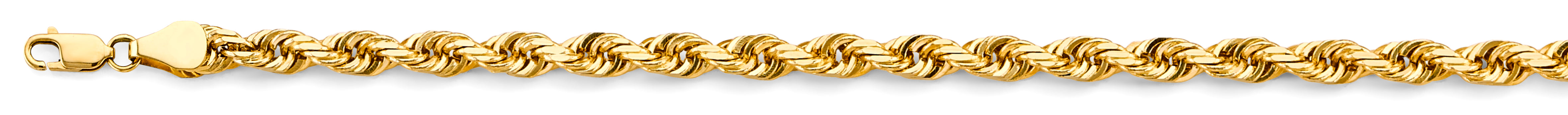 14k Solid 5.6mm Rope Chain Bracelet 8.5 Inch - Model CH-0584 - Charlie & Co. Jewelry