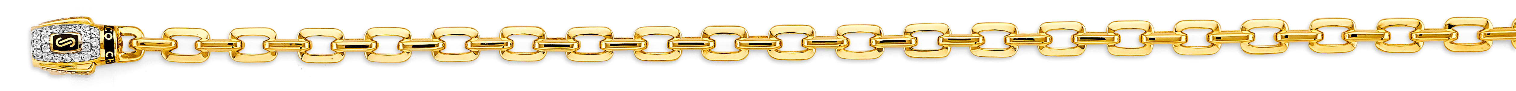 14k Gold Two-Tone 5mm Monaco Cable With CZ Lock Chain - Model CH-0597