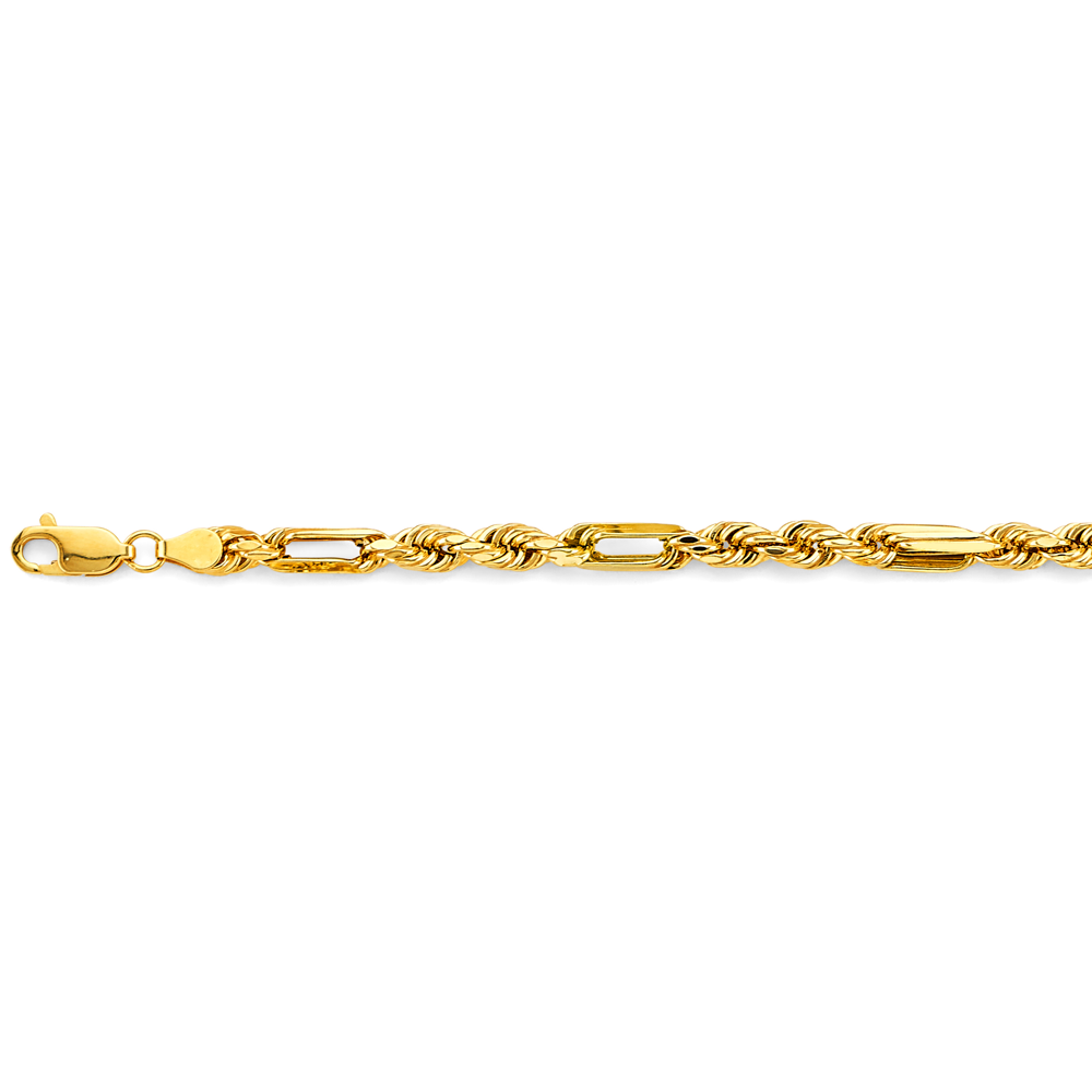 14k 4mm Hollow Figaro Rope Chain - Model CH-0603