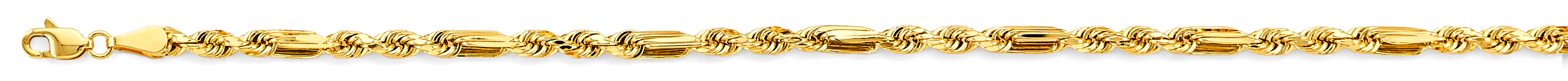 14k 3.5mm Hollow Figaro Rope Chain Bracelet 8 Inch - Model CH-0604 - Charlie & Co. Jewelry