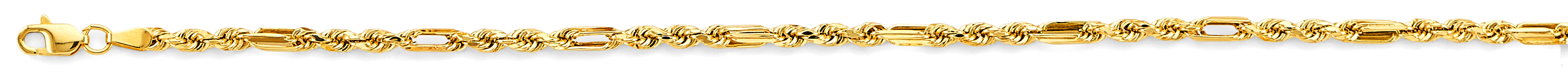14k 3mm Hollow Figaro Rope Chain - Model CH-0605 - Charlie & Co. Jewelry