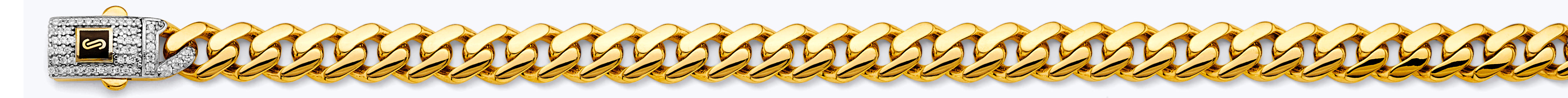 14k Gold Two-Tone 8.0mm Monaco Curb With CZ Lock 8 Inch Bracelet - Model CH-0615
