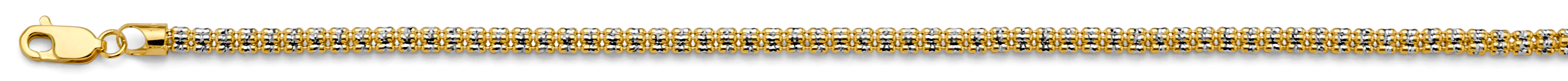 14k 2t 5line Dc Ball Chain Bracelet Wp 7.5 Inch - Model CH-0618