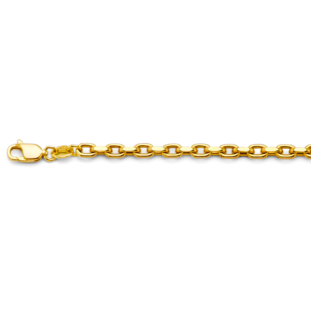 14k 2.7mm Hol-flated Rolo Chain Bracelet 7.5 Inch - Model CH-0626