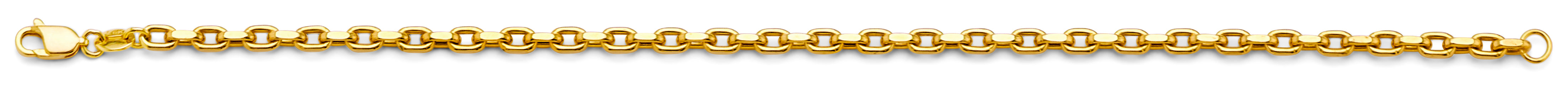 14k 2.7mm Hol-flated Rolo Chain - Model CH-0626 - Charlie & Co. Jewelry