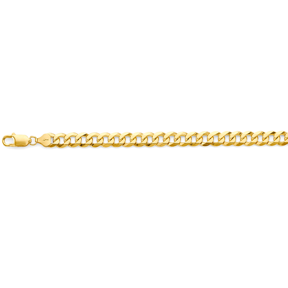 14k 8mm Solid Bevelled Curb Chain - Model CH-0632 - Charlie & Co. Jewelry