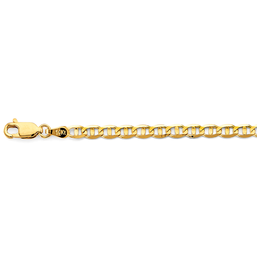14k 3.5mm Light Mariner Chain Bracelet 7 Inch - Model CH-0635