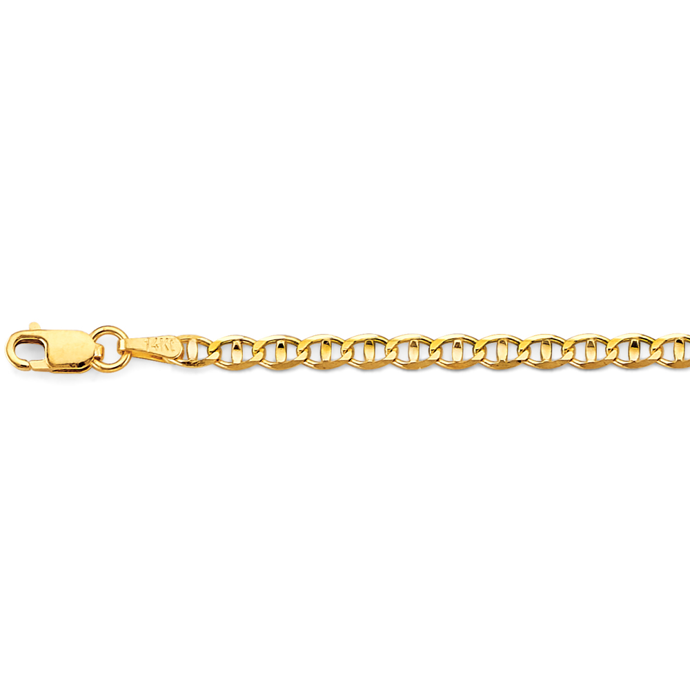 14k 2.9mm Light Mariner Chain Bracelet 7 Inch - Model CH-0636