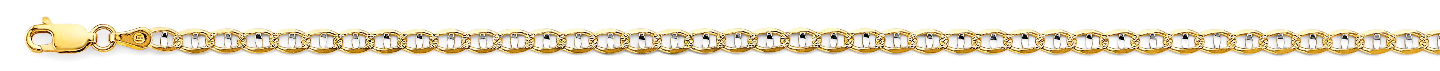 14k 2t 3.5mm Light Mariner Chain Bracelet 7 Inch - Model CH-0641