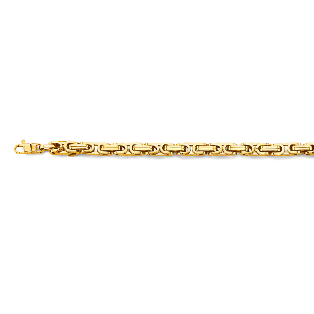 14k Gold 6.3mm Hollow Fancy Byzantine Chain - Model CH-0650