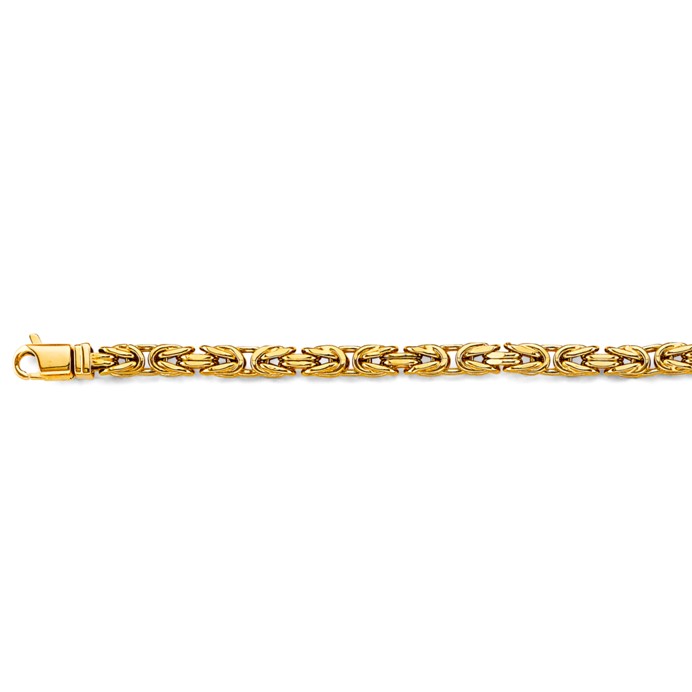 14k Gold 4.4mm Hollow Round Byzantine Chain - Model CH-0654