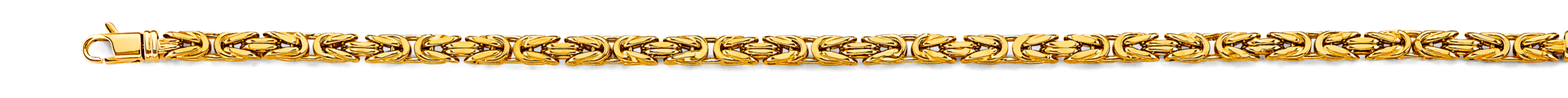 14k Gold 3.5mm Hollow Round Byzantine Bracelet 7.5 Inch  - Model CH-0655