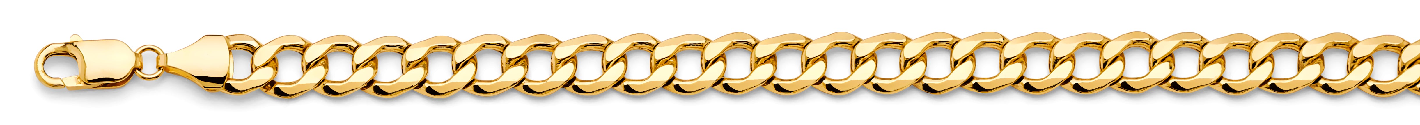 14k 8.9mm Hollow Bevelled Curb Chain - Model CH-0660 - Charlie & Co. Jewelry