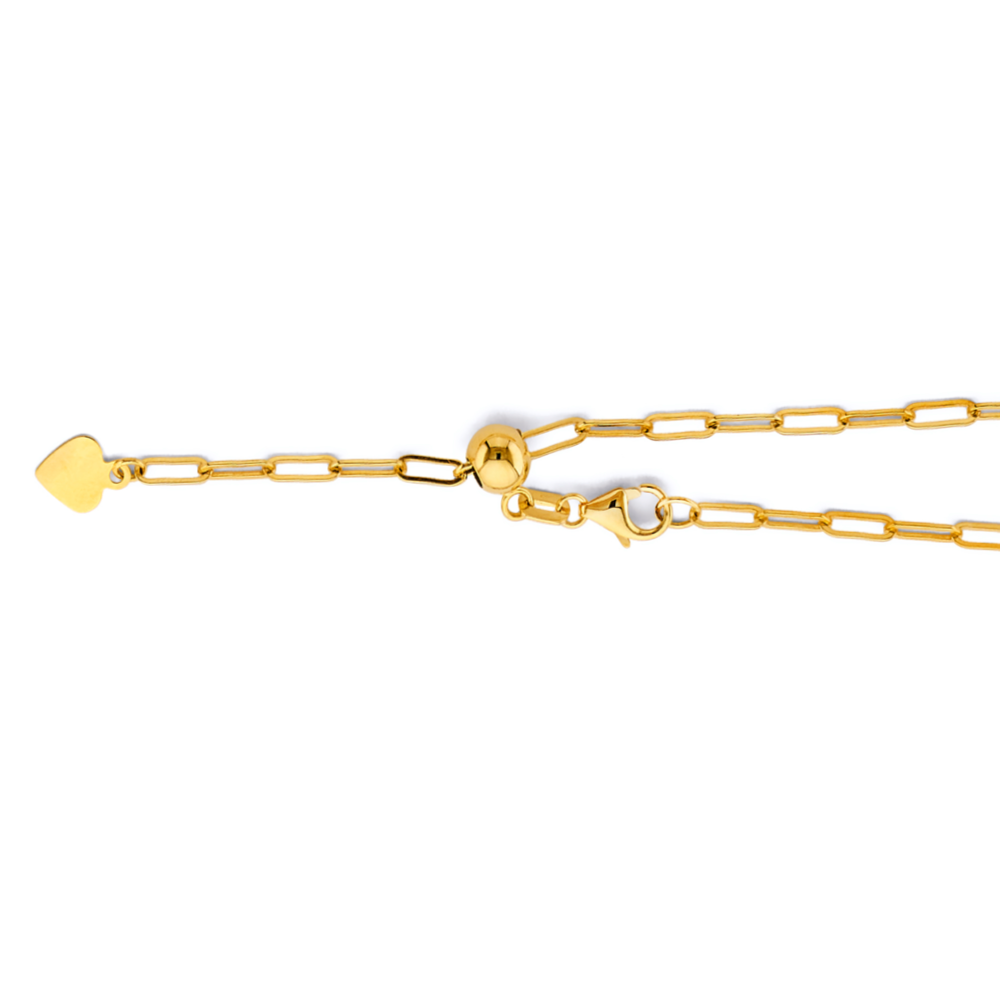 14k 2mm Adjustable Paper Clip Chain 22 Inch - Model CH-0663