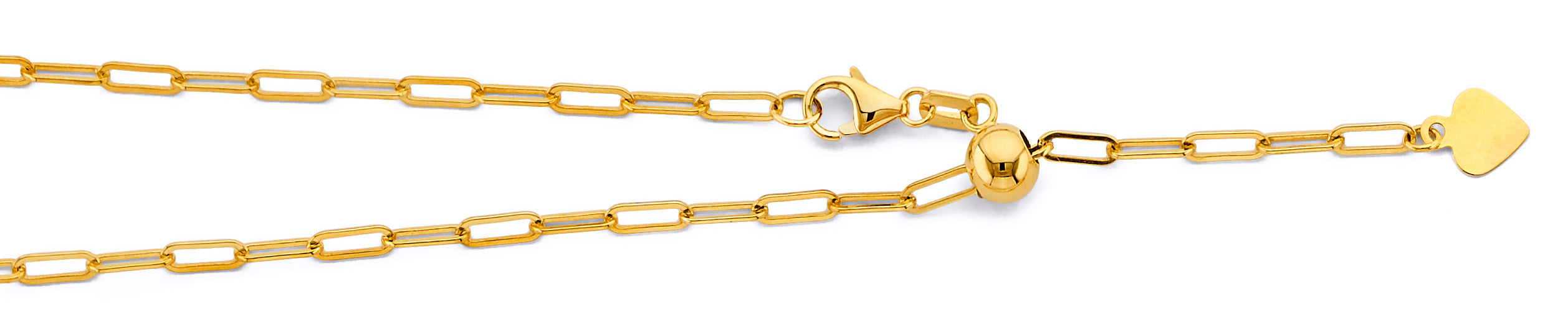 14k 2mm Adjustable Paper Clip Chain 22 Inch - Model CH-0663