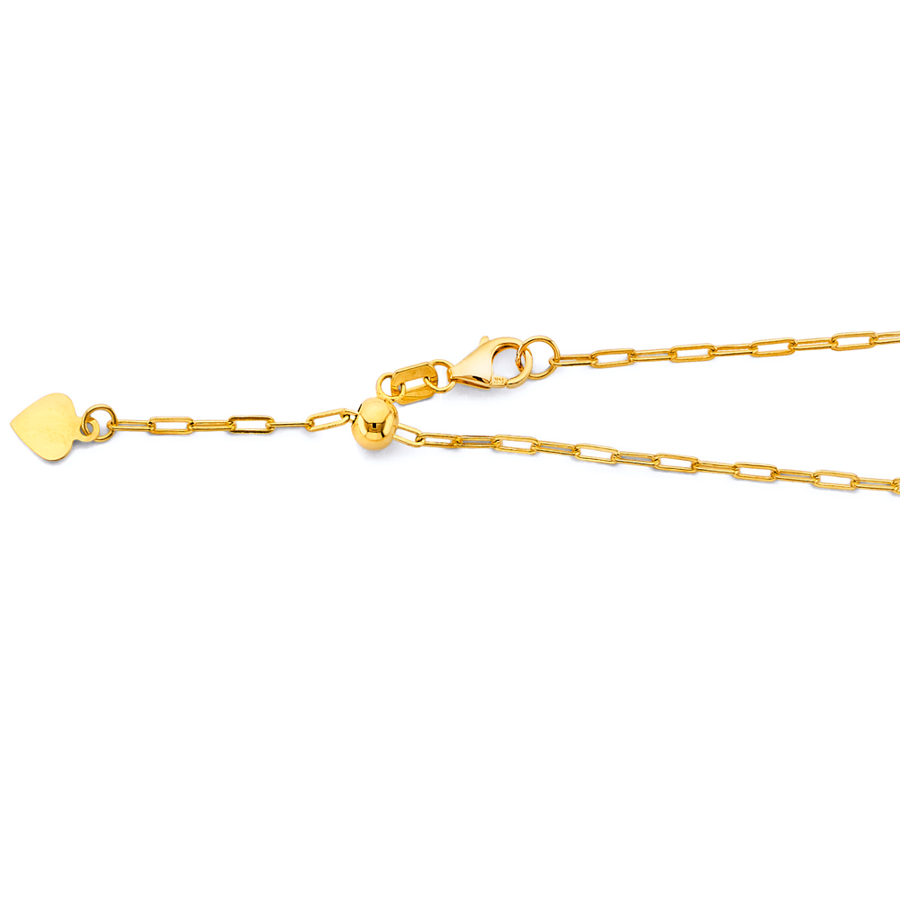 14k 1.5mm Adjustable Paper Clip Chain 22 Inch - Model CH-0664