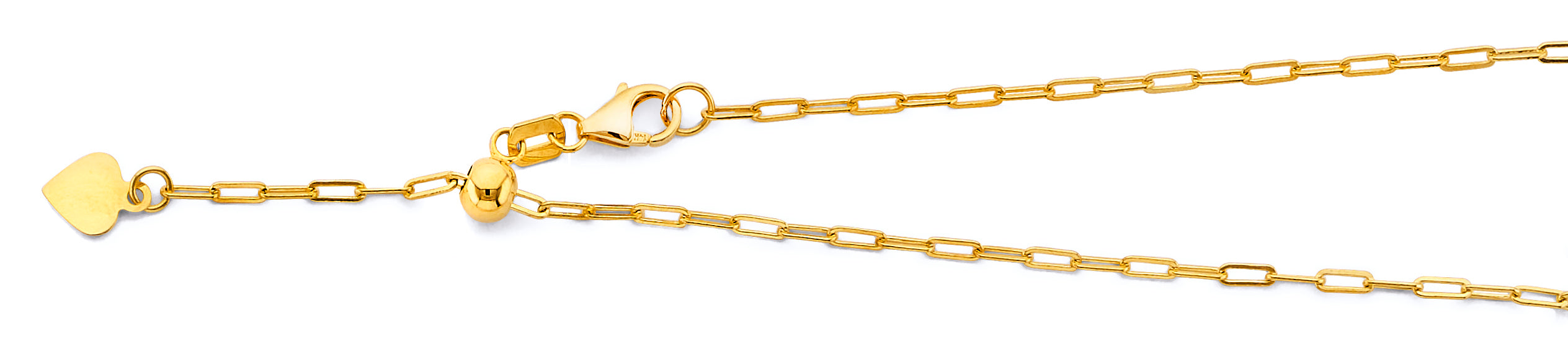 14k 1.5mm Adjustable Paper Clip Chain 22 Inch - Model CH-0664