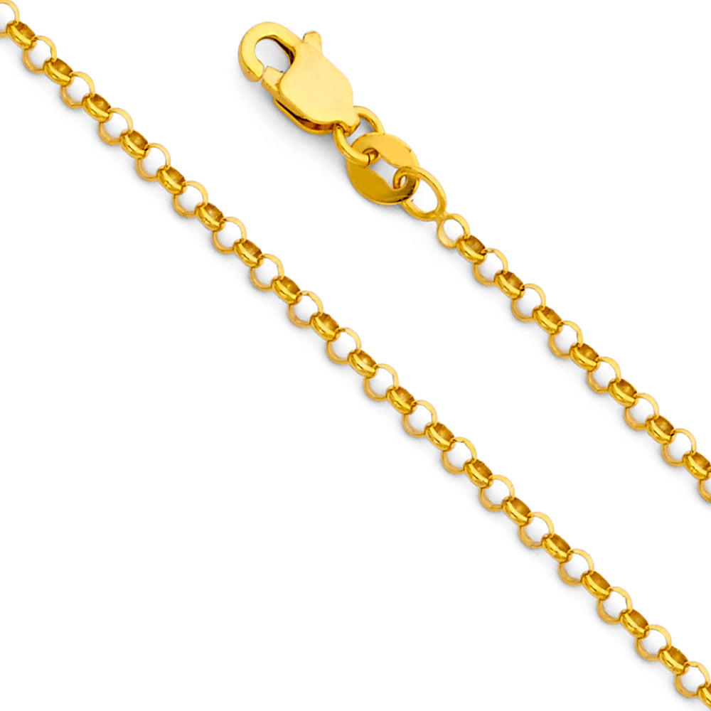 2.1mm 14k Gold Round Rolo Cable Chain Model-0225 - Charlie & Co. Jewelry