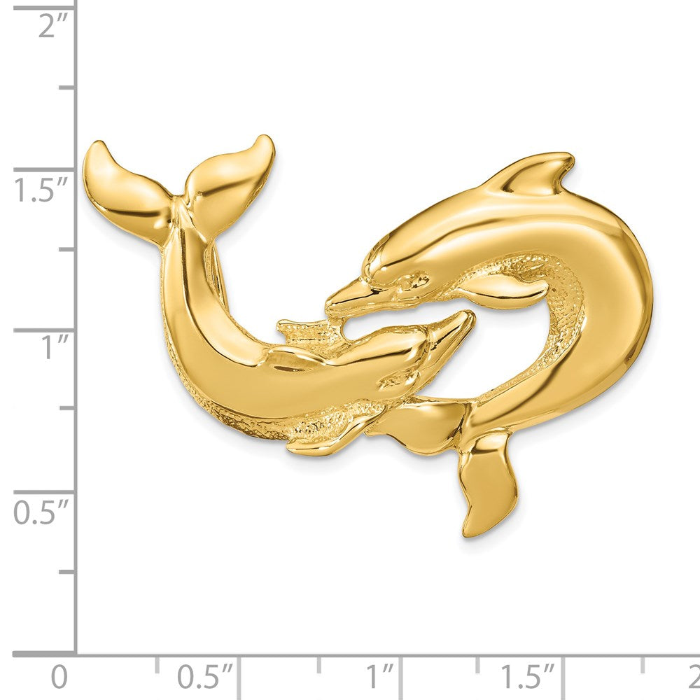 Charlie & Co Jewelry | 14k Polished Fits Up To 10mm And 8mm Double Dolphins Slide - Model D1021
