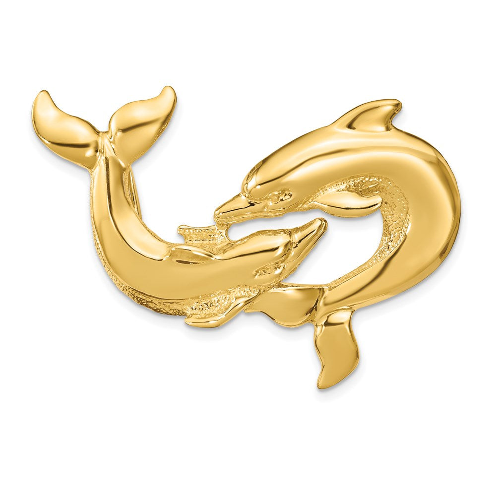 Charlie & Co Jewelry | 14k Polished Fits Up To 10mm And 8mm Double Dolphins Slide - Model D1021