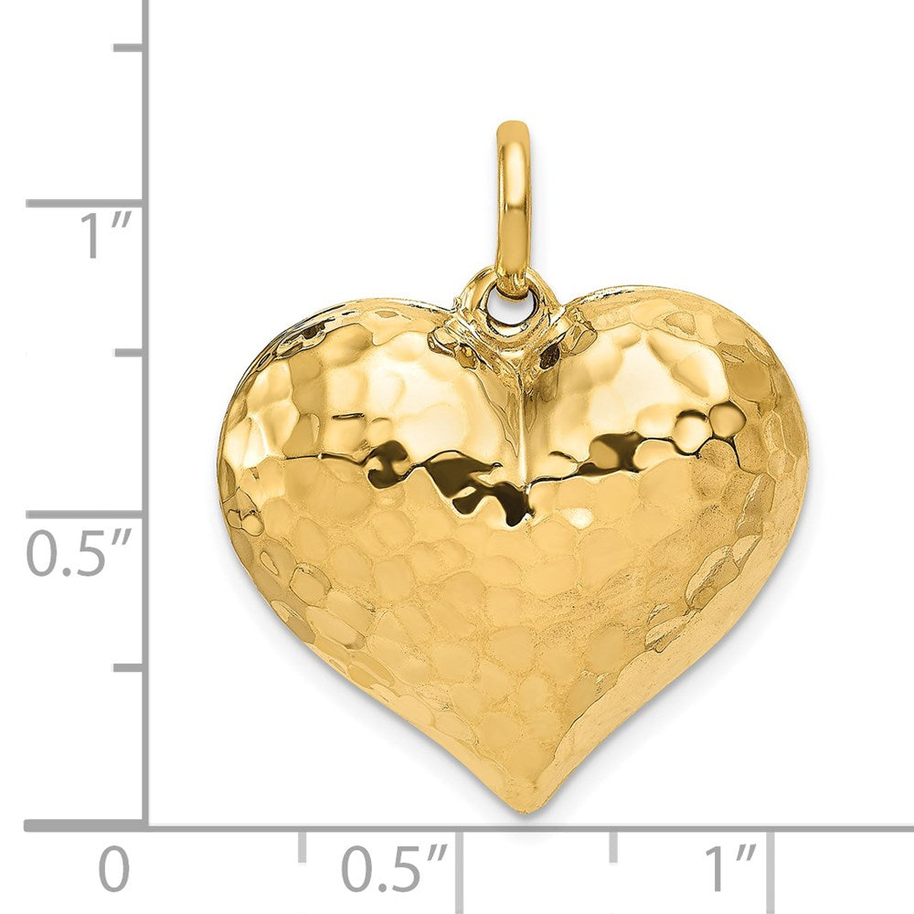 Charlie & Co Jewelry | 14k Polished And Hammered 3-d Heart Pendant - Model D1045