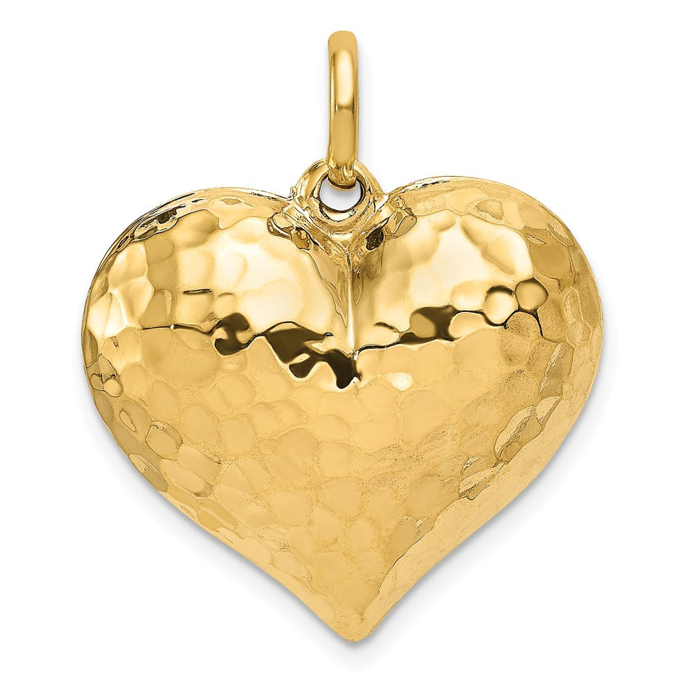 Charlie & Co Jewelry | 14k Polished And Hammered 3-d Heart Pendant - Model D1045
