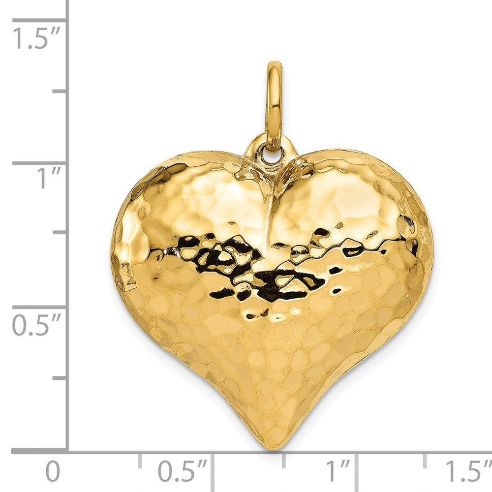 Charlie & Co Jewelry | 14k Polished And Hammered 3-d Heart Pendant - Model D1046
