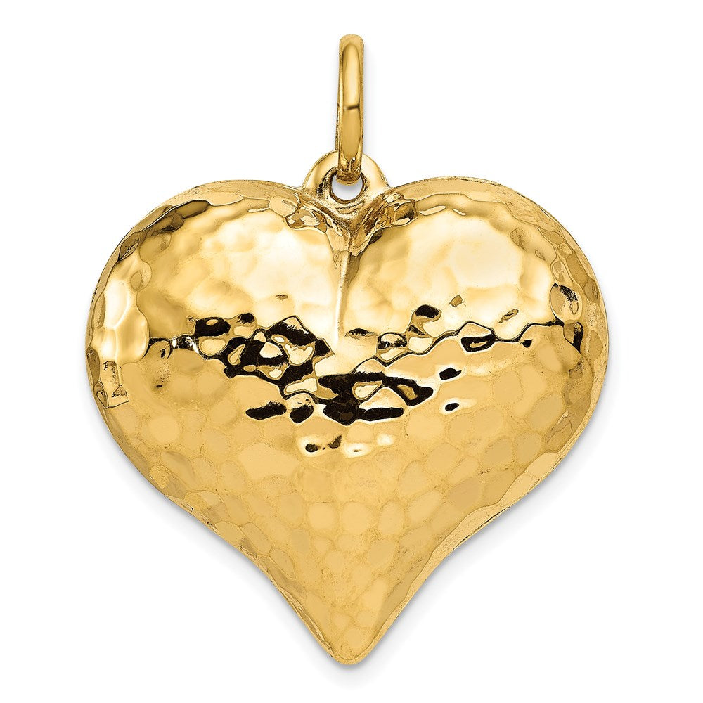 Charlie & Co Jewelry | 14k Polished And Hammered 3-d Heart Pendant - Model D1046