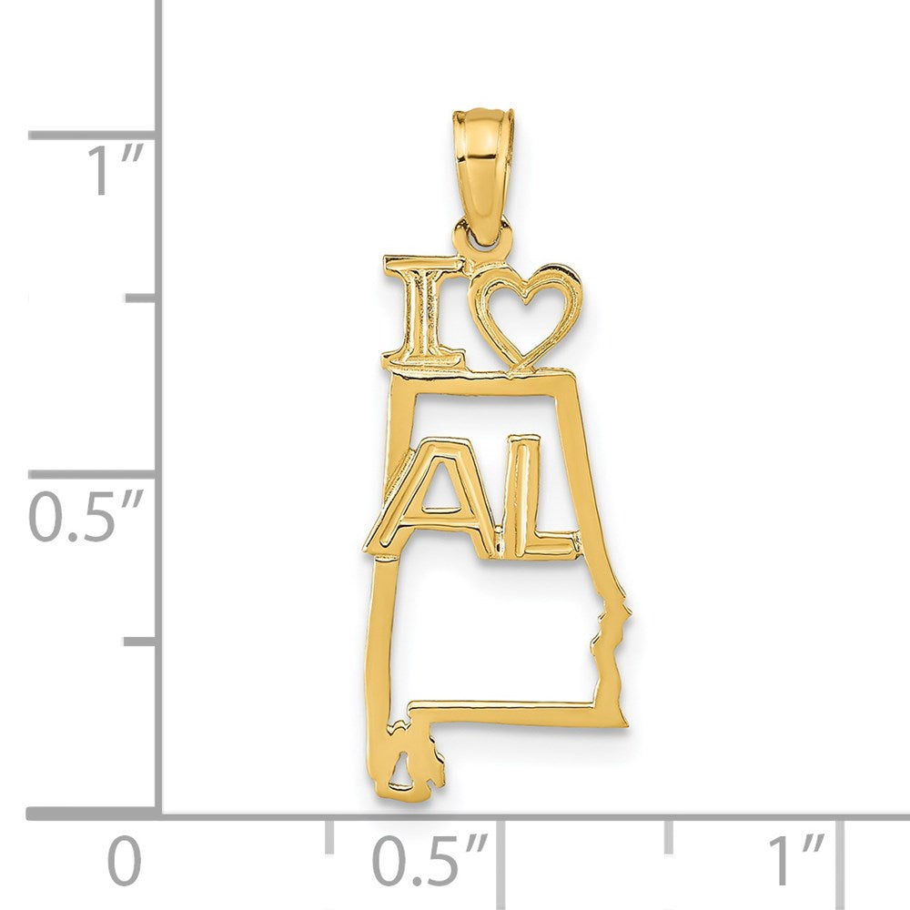 Charlie & Co Jewelry | 14k Solid Alabama State Pendant - Model D1149