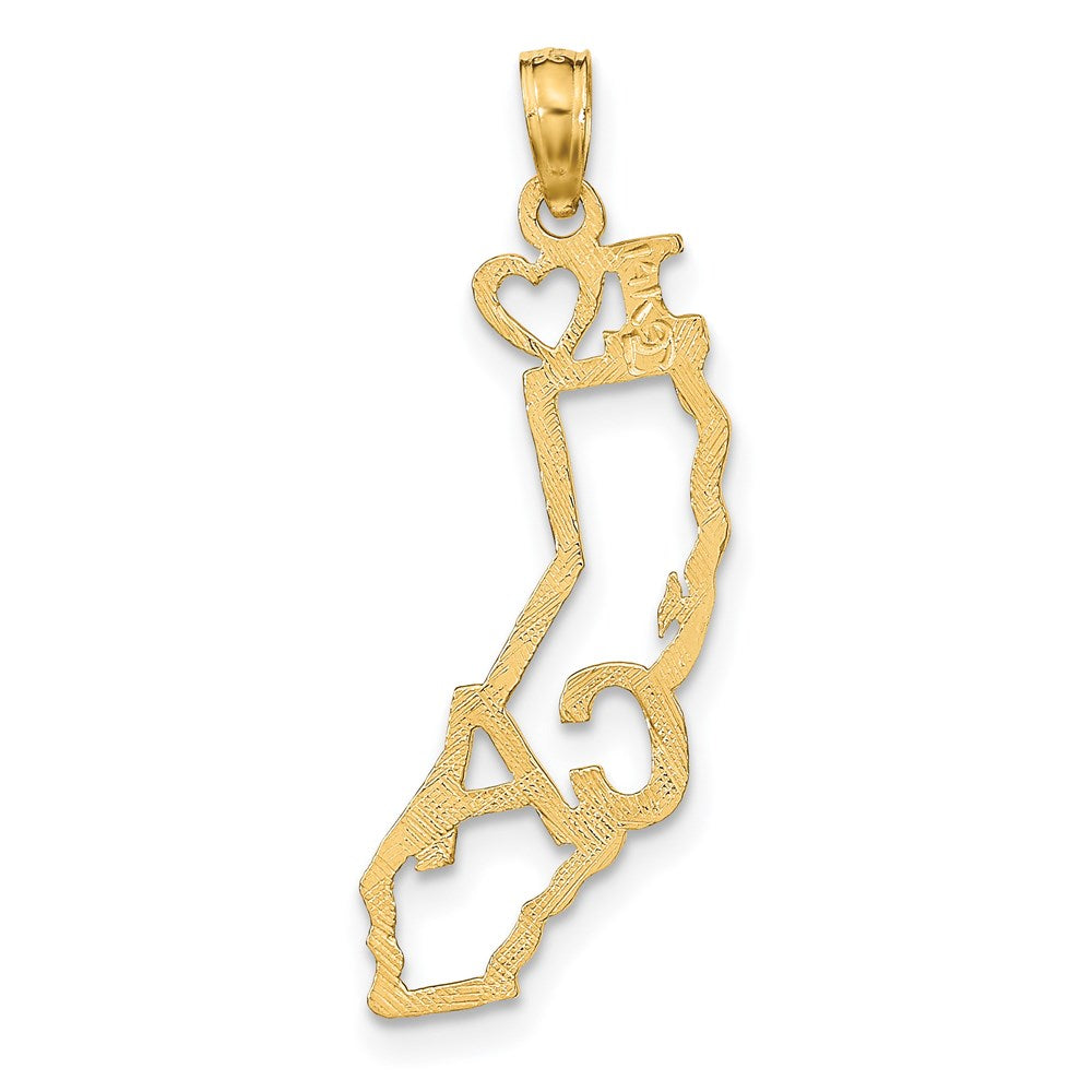 14K Gold 'I Love California' State Pendant - Charlie & Co. Jewelry