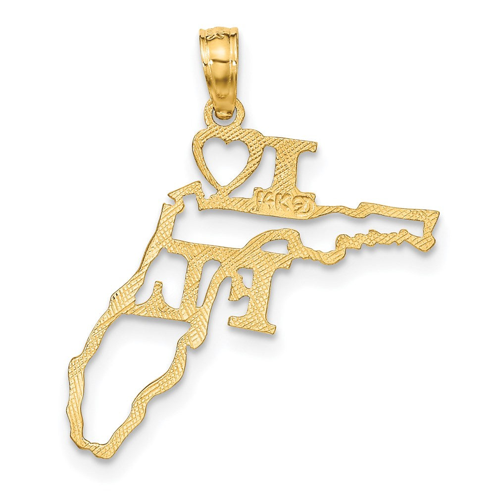 14K Gold 'I Love Florida' State Pendant - Charlie & Co. Jewelry