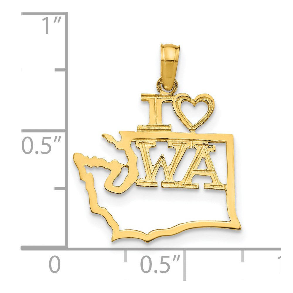 Charlie & Co Jewelry | 14k Solid Washington State Pendant - Model D1194