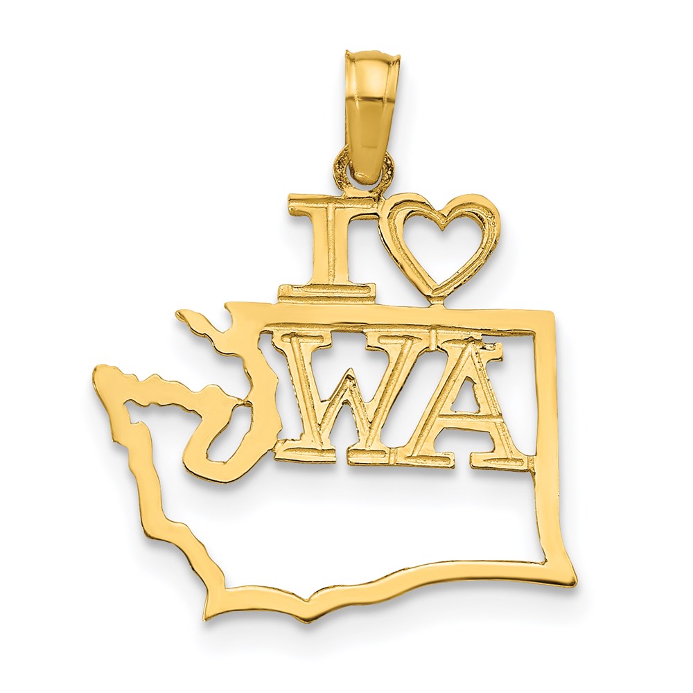 Charlie & Co Jewelry | 14k Solid Washington State Pendant - Model D1194