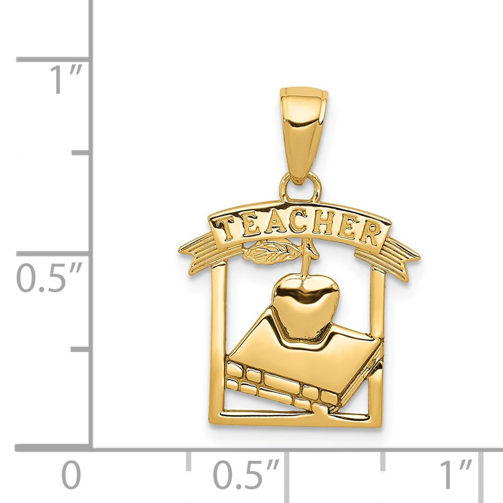 Charlie & Co Jewelry | 14k Polished Flat-backed Teacher Pendant - Model D1246